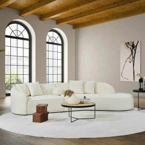 133 Japandi Style Curvy Sectional Couch