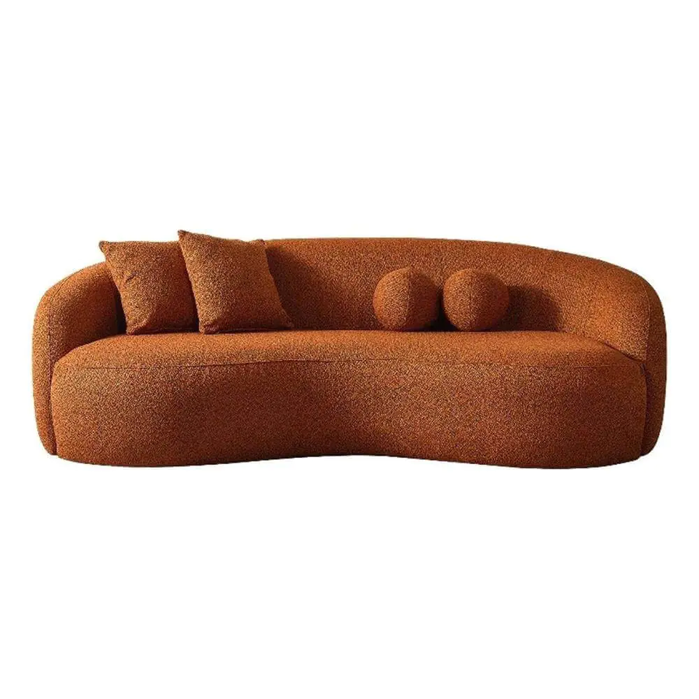 Bloom Japandi Style Curvy Couch in Orange