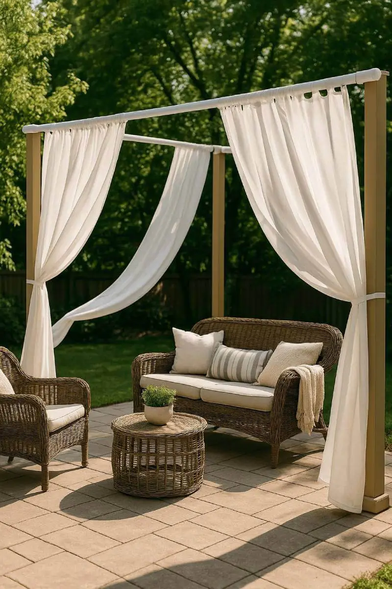 outdoor patio ideas diy outdoor curtains pvc