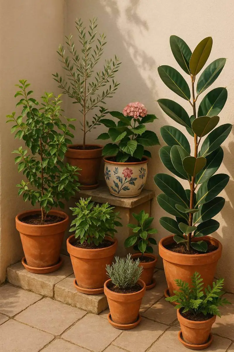 outdoor patio ideas strategic potted plants