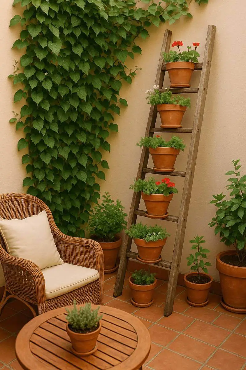 outdoor patio ideas vertical gardens small spaces